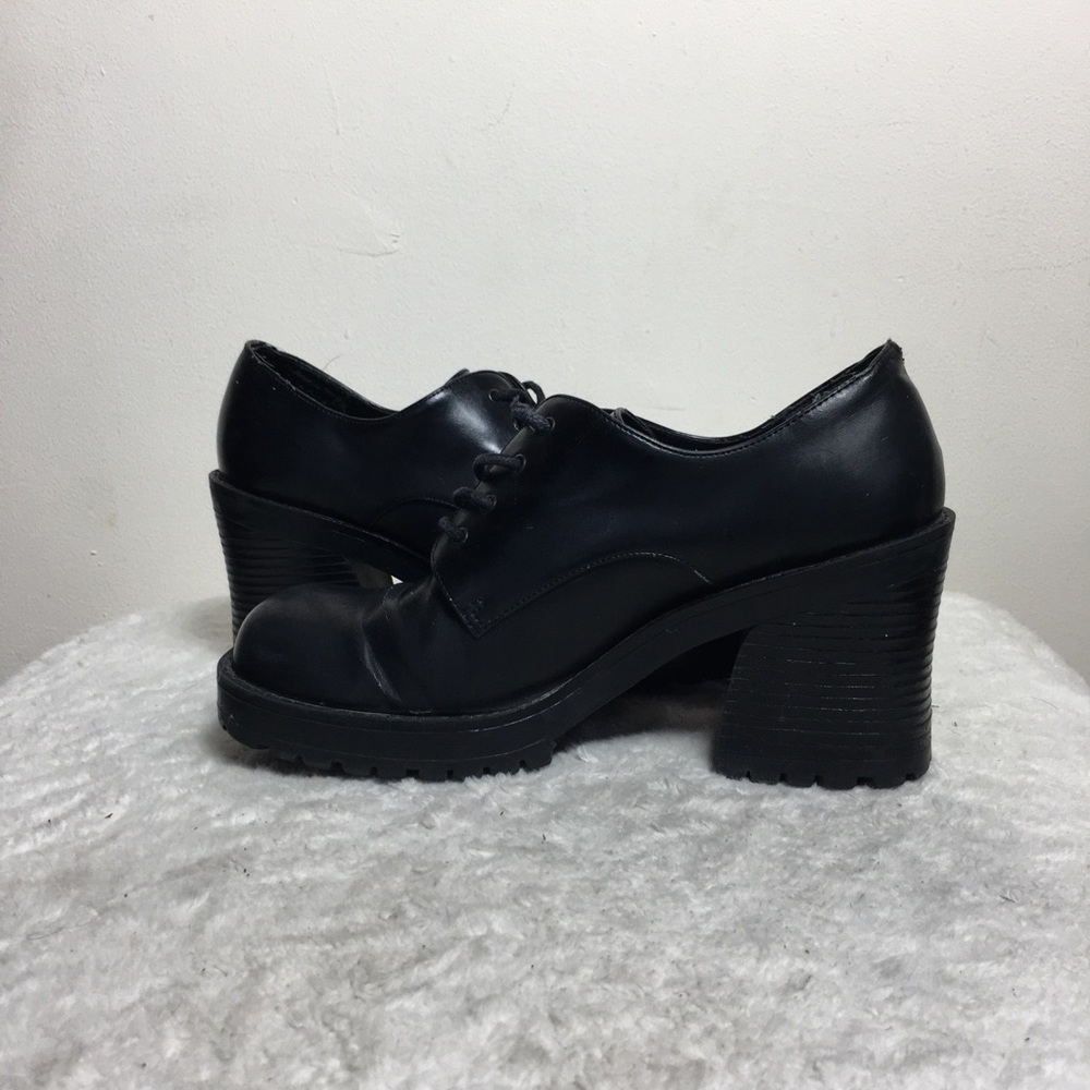 Vintage Mudd platform chunky square toe shoe black 8 - Picture 9 of 16